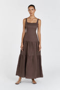 Brown Linen Dress