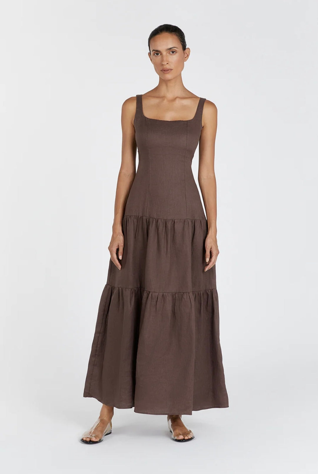 Brown Linen Dress