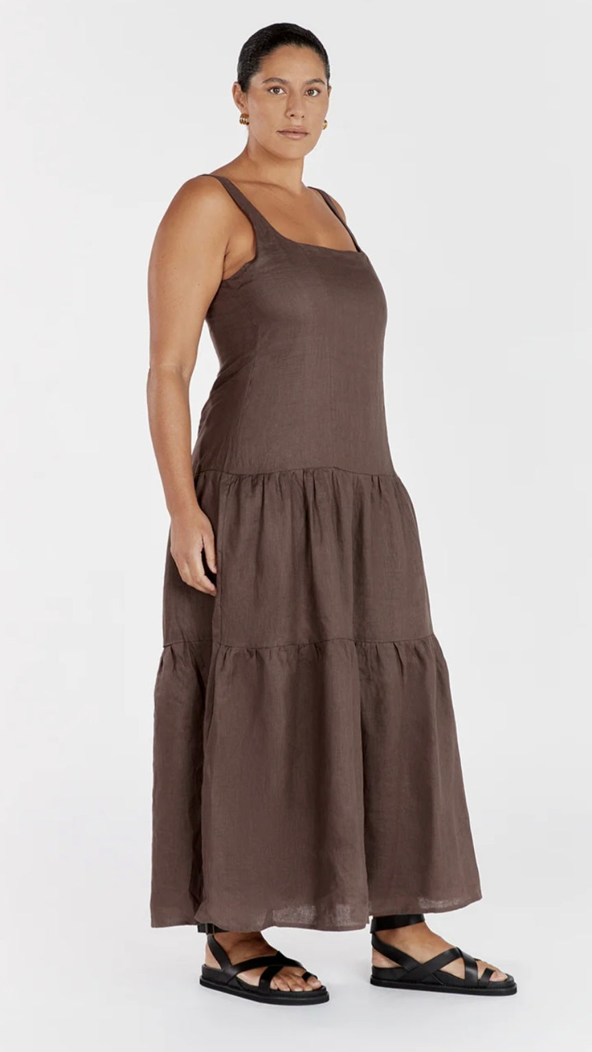 Brown Linen Dress