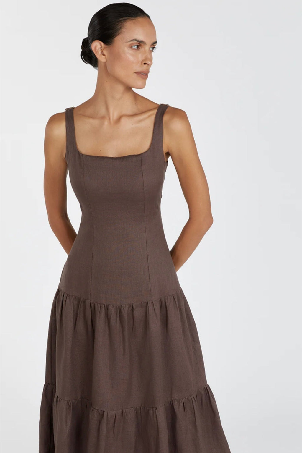 Brown Linen Dress