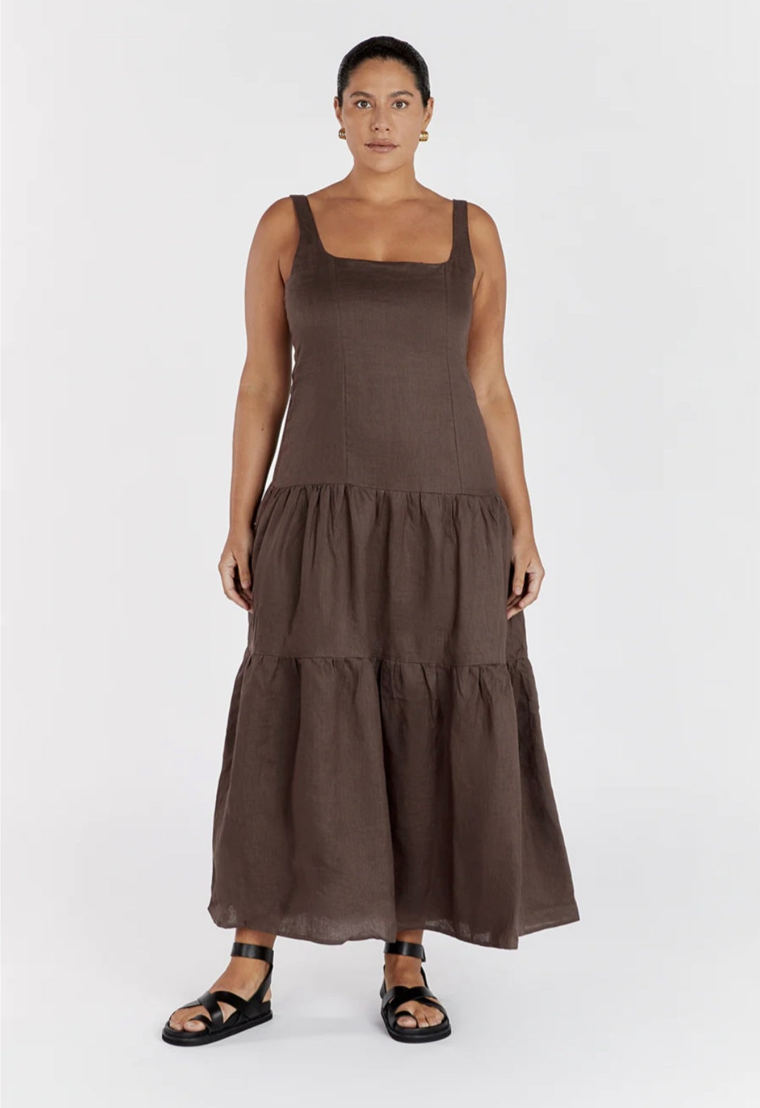 Brown Linen Dress